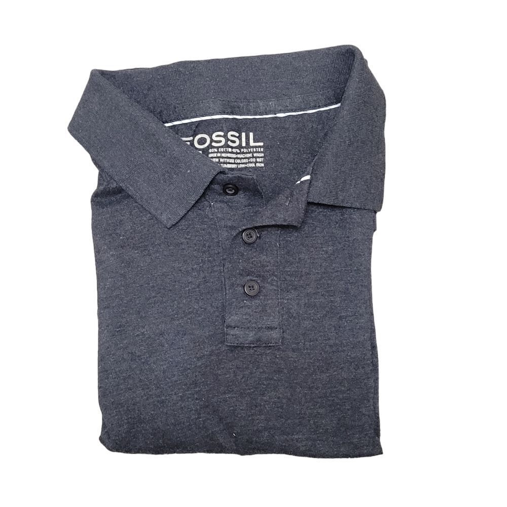 Fossil mens dark grey polo style shirt
